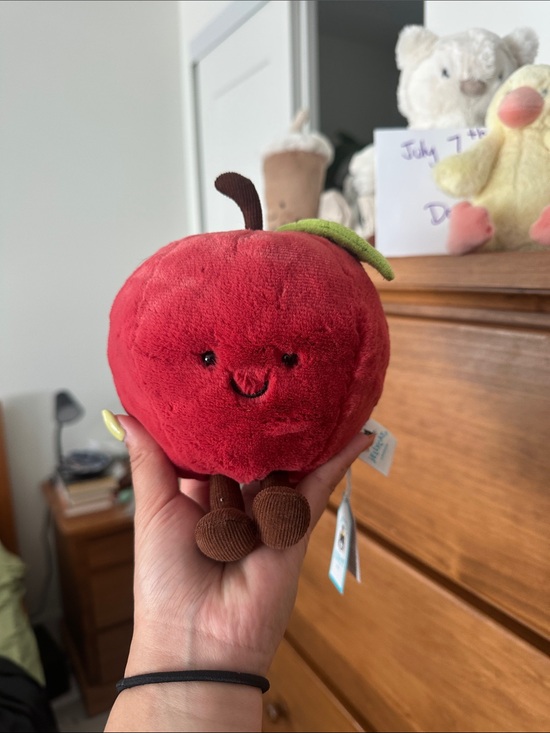 Jellycat Other - Jellycat Red Apple Plush with Green Leaf and Brown Corduroy Legs